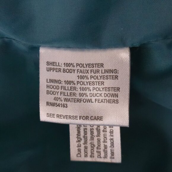 Calvin Klein Down Filled Green/Teal Puffer Coat | Fixed Hood | Size 2X - Picture 10 of 12